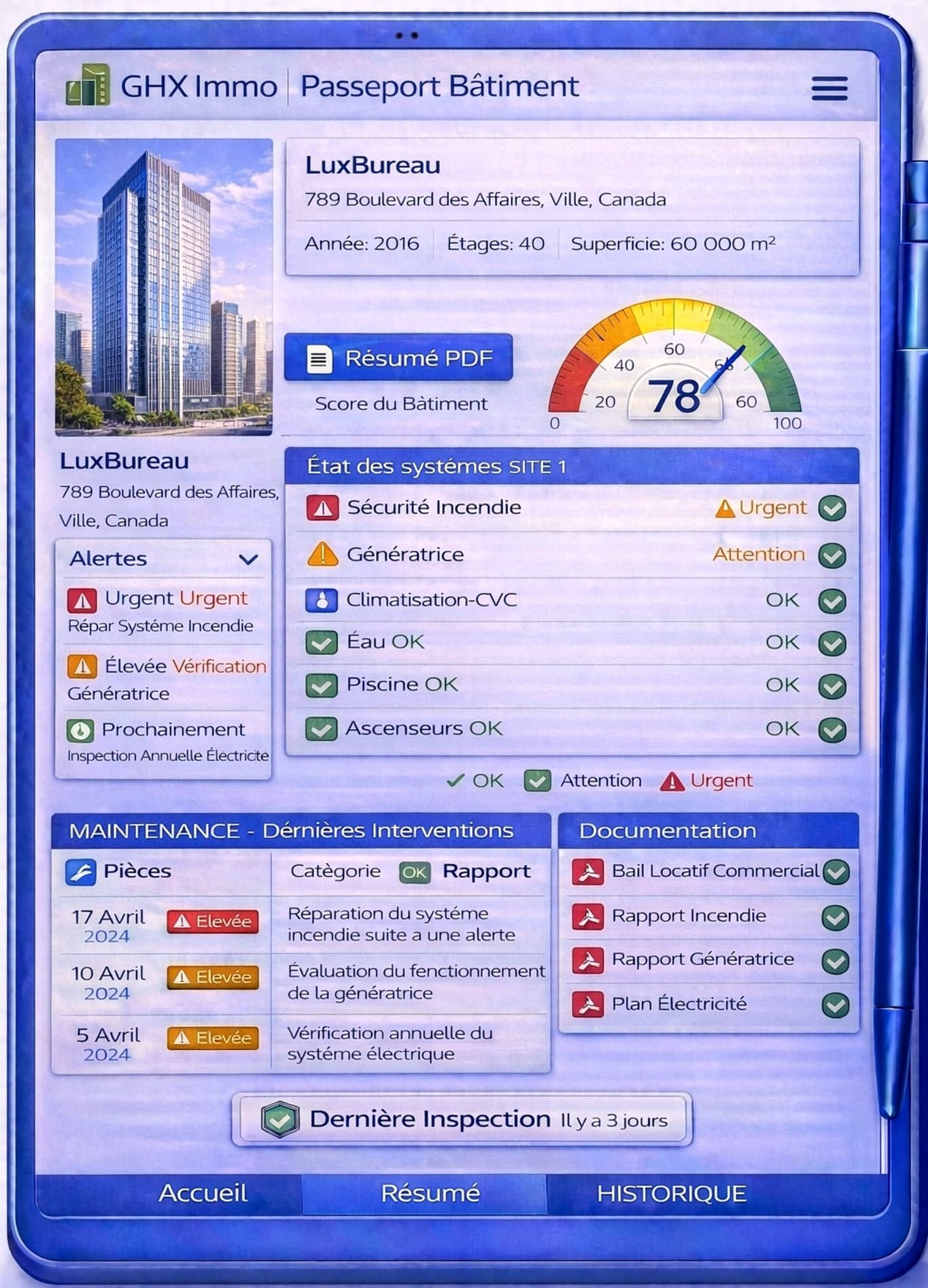 GHX dashboard preview
